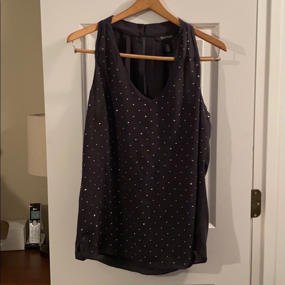 WHBM black studded shirt